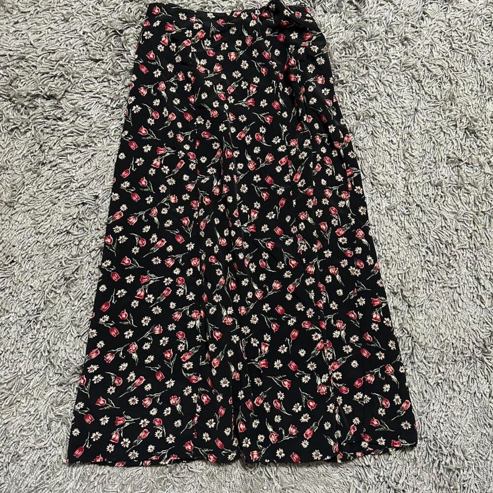 2000s Basic Editions Boho Floral Maxi Skirt Size M